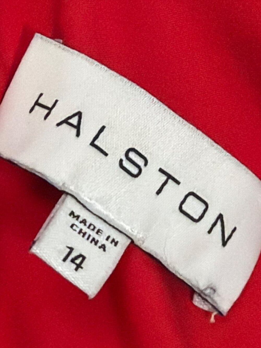 Halston Red Sleeveless Knot-Strap Satin Gown Size 14 New - Picture 12 of 12